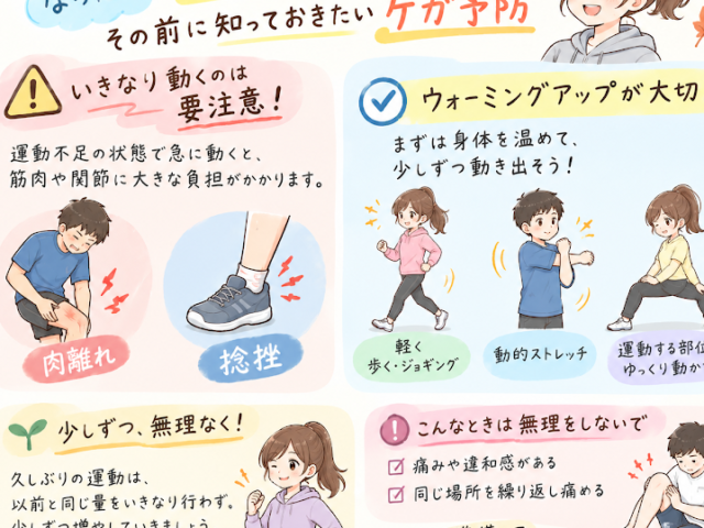 スポーツの秋！怪我の予防について知っていますか？